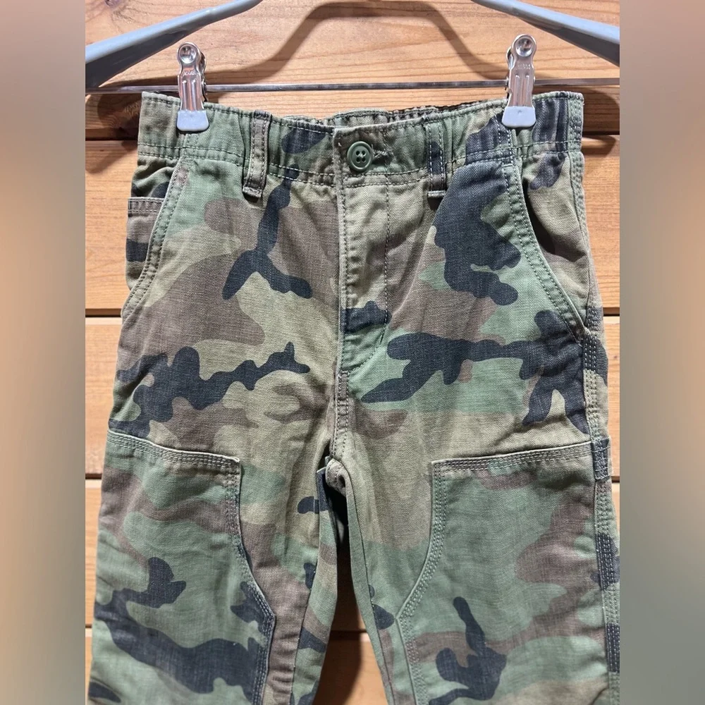GAP Kids Camo Carpenter Pants Double Knee Size M (8) Adjustable Waist